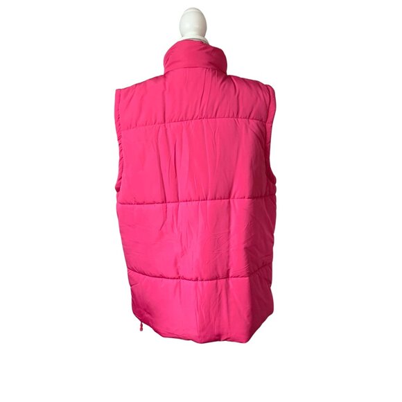 AMEBELLE Women's Oversized Quilted Lightweight Sleeveless Puffer Vest, HOT PINK - Picture 12 of 16